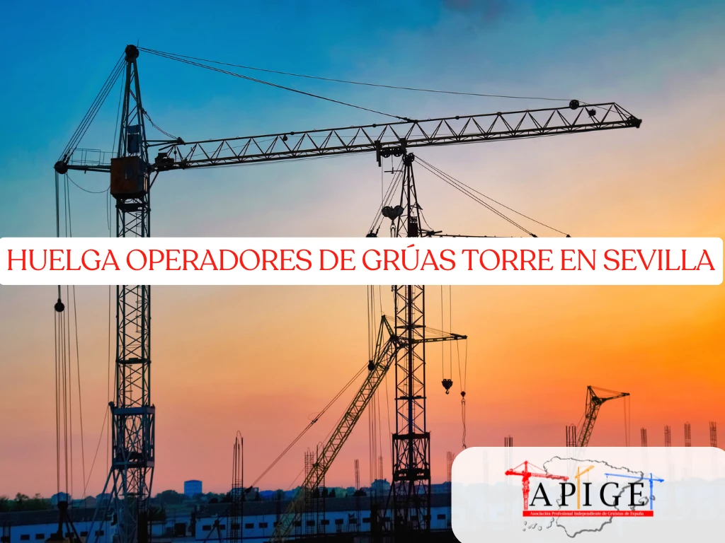 gruas de torre al atardecer